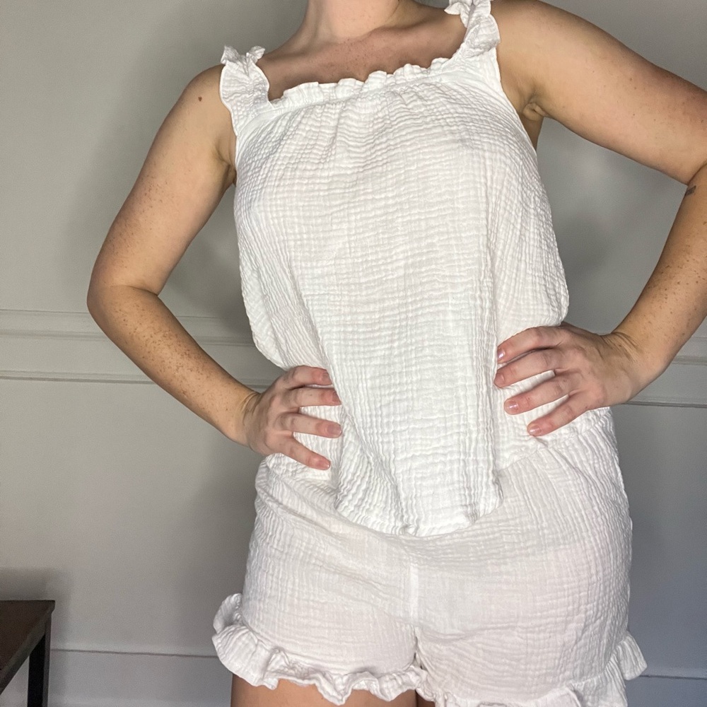 White Cotton Short Set